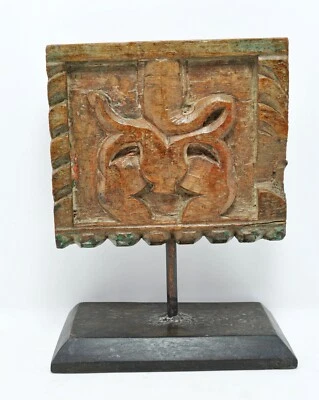 Estatuilla de madera Dios Ganesha Ídolo Placa Original Antigua Fina Tallada a Mano Foto 1 de 4