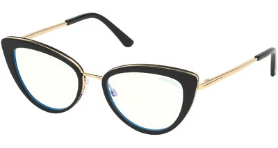 Nuevas gafas de lectura Tom Ford TF 5580-B 001 53-19 negro dorado CatEye marco lectores Foto 1 de 4