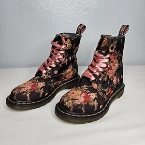Botas Florales Dr. Martens Rosa Victoriana para Mujer Talla 5 Originales Rosadas Con cordones Raras - Imagen 1 de 16