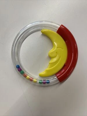 Vintage 1991 Gerber Baby Toy Playthings Red Moon Rattle 76272 0-12 Months - Image 1 of 4