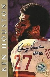 KEN HOUSTON HOUSTON OILERS WASHINGTON REDSKINS  AUTOGRAPHED HOF SIGNATURE  CARD - Picture 1 of 1
