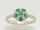Smaragd Brillant Ring 585 Gelbgold 14Kt  6 Smaragde 0,62ct  26 Brillanten 0,29ct