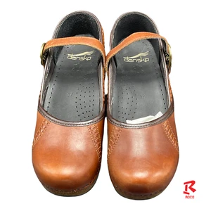 👞Dansko Burgundy Leather Stitching Slip On Clogs Women's US 6.5 - 7 / EU 37👞 - Picture 1 of 10