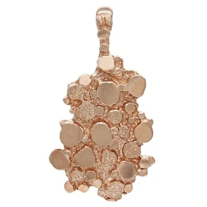 10k Rose Gold Solid Free Form Nugget Charm Pendant 1.75" 7.5 grams - Picture 1 of 3