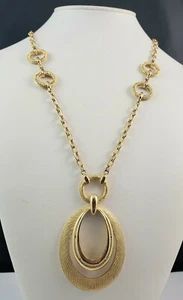 Vintage Crown TRIFARI Gold Tone Long Necklace - Picture 1 of 9