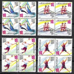 India 2012 MNH 4v in Blk, London Olympics, Sports  - Picture 1 of 1