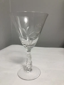 Vintage Fostoria Crystal etched single rose Wine Glasses- Set of 7 - 7” tall - Picture 1 of 2