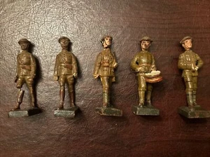 1930s ELASTOLIN LINEOL GERMAN COMPOSITION WWI Lot of 5 OFFICERS/SOLDIER/MUSICIAN - Picture 1 of 15
