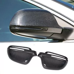 Carbon Fiber Side Mirror Cover Caps Shell for Audi A3 A4 S5 B8 A5 8T Replacement - Picture 1 of 12