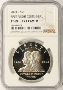 2003-P $1 First Flight Centennial Commemorative Silver Dollar NGC PF69UCAM - Picture 1 of 2