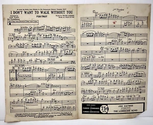 I Dont Want To Walk Without You Sheet Music For 1st Trombone 1941 - Picture 1 of 4