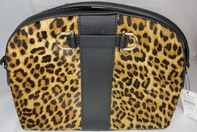 Talbots Crossbody Handbag Animal Print Leather Black Brown Women’s VN5312 NWT - Image 1 of 4