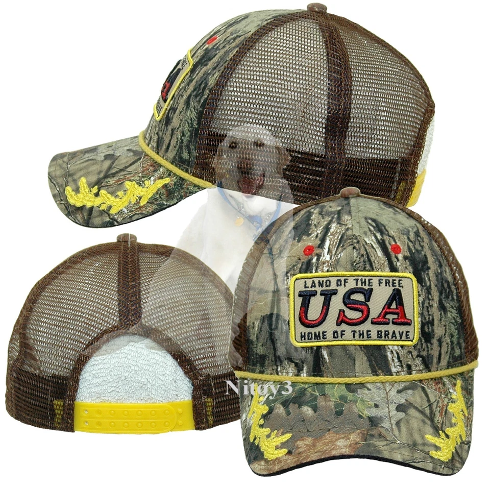 Outdoor Cap USA Patch Camo Trucker Mesh Baseball Hat/Cap-Men One Size Adjustable - Image 1 of 1