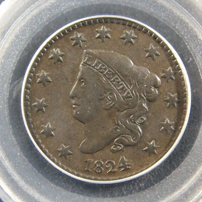 1824/2 Coronet Head Large Cent, N-1, PCGS VF-25 - Image 1 of 4