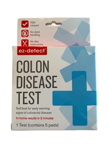 EZ Detect At Home Colon Disease Test 2 Minute Results Exp Date 08/31/2024