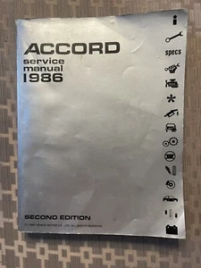 Honda Accord 1986 Service Manual Second Edition - Picture 1 of 7
