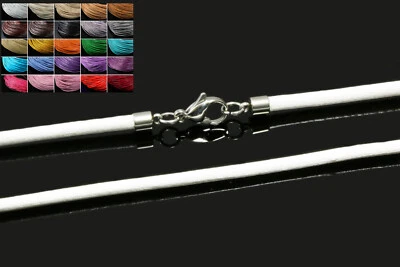 Lederkette mit Edelstahl Verschluss Ø 3mm 40/45/50/55/60/65/70cm Halskette HH-25 - Bild 1 von 4