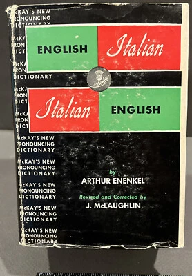 English-Italian Italian-English Dictionary Arthur Enenkel, J. McLaughlin HC/DJ - Image 1 of 4