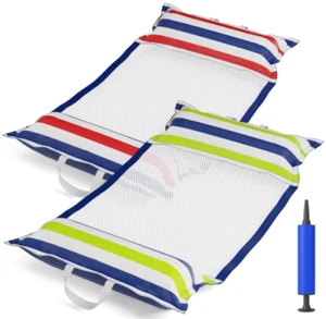 Hamaca Flotante Hinchable 4 en 1, 2 Pack para Adultos, Lago y Piscina, Nuove... - Picture 1 of 7