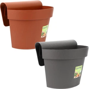 Geländertopf Balkon Wasserspeicher Blumen Topf Zaun Geländer Kasten Blumenkasten - Bild 1 von 14