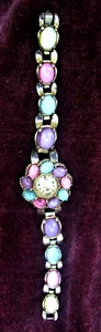VINTAGE 1950's JEWELED BRACELET -  WINDING WATCH BY HAWTHORNE - Picture 1 of 5