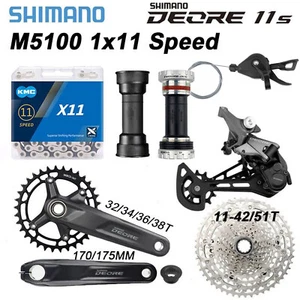 Shimano Deore M5100 11 Speed Groupset Shifter Derailleur 11S Crankset Chain Kit - Picture 1 of 12