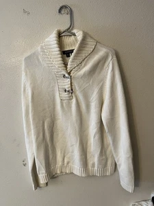 Suéter Ralph Lauren LRL Para Mujer Marfil Tejido Manga Larga Pullover Talla XL - Imagen 1 de 5