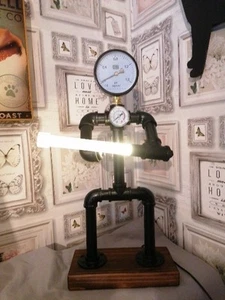 STEAMPUNK JEDI STYLE PIPE FIGURE LAMP, ADJUSTABLE LAMP POSITION 12v - Picture 1 of 16