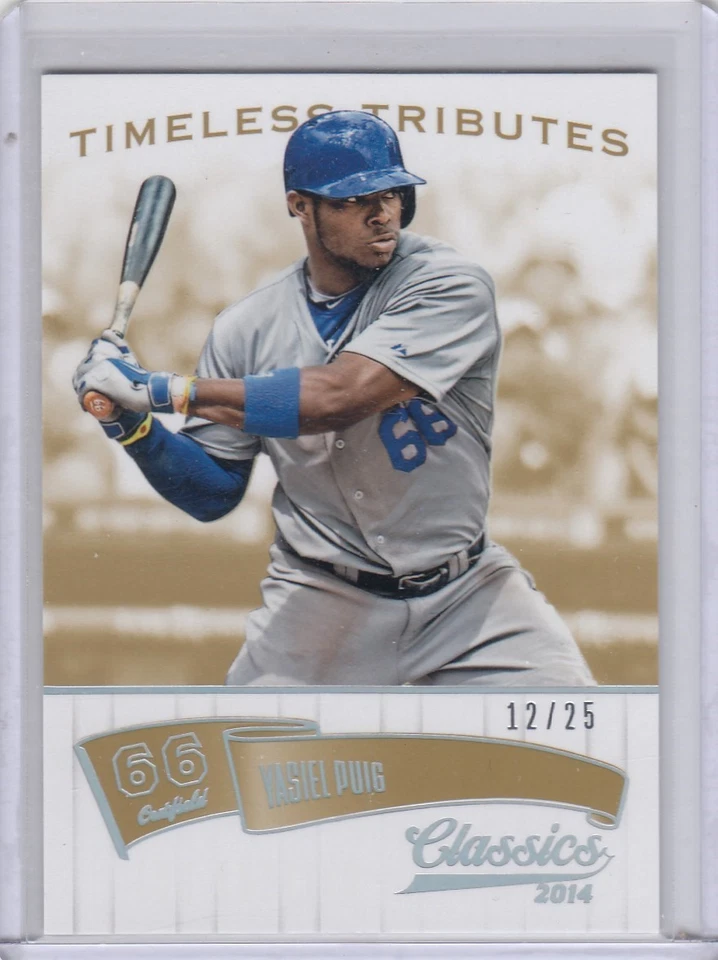 2014 Yasiel Puig Panini Classics TIMELESS GOLD Parallel /25 - #147 LA Dodgers - Image 1 of 1