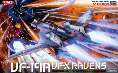 Hasegawa 65873 1/48 Scale Fighter Model Kit Macross VF-X2 VF-19A VF-X RAVENS - Image 1 of 3