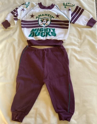 Conjunto Sudadera Pullover Anaheim Mighty Ducks Vintage Años 90 NHL Bebé 24 Meses BC Foto 1 de 4