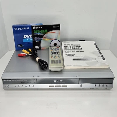 Toshiba RD-KX50SU HDD/DVD Recorder Player 80 GB w/ Remote Manual DVDs AV Cable  - Image 1 of 4