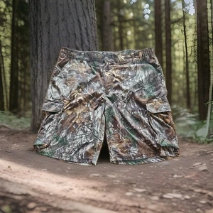 Realtree Camo Cargo Lightweight Polyester Shorts Mens Size L 38x10 - Picture 1 of 9