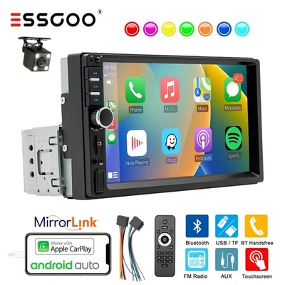 7 Zoll Autoradio 1 DIN Carplay/Android Auto USB AUX HD Touchscreen mit Kamera - Bild 1 von 4