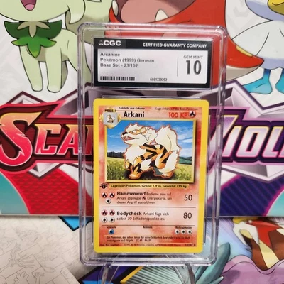 CGC 10 Arcanine 23/102 1st Edition Base Set - German - Pokemon TCG - SHIPS FAST - Image 1 of 2