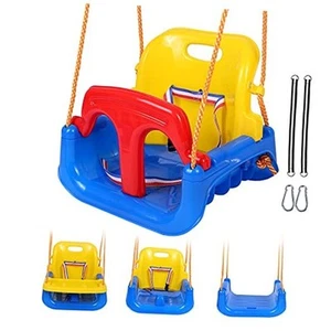 Toddler Swing Outdoor,4 in 1 Baby Swing Seat, Anti-Flip Snug and Secure Blue - Picture 1 of 7