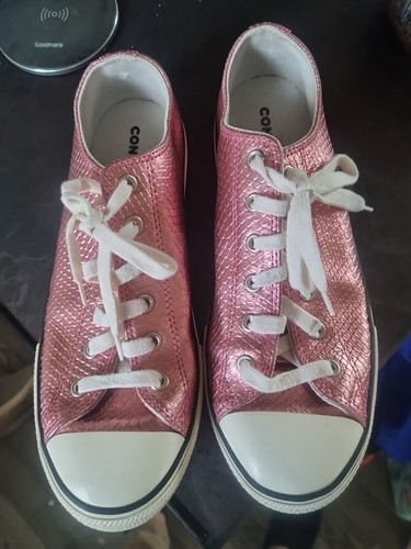 Converse decolte rosa metallizzato ottime condizioni taglia 5 5