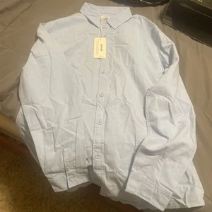 Mens Large Long Sleeve Dress Shirt Apraw Blue Men’s New With Tags - Picture 1 of 7