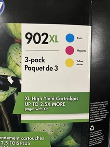 Confezione da 3 inchiostri originali HP 902XL giallo ciano magenta per stampante - nuovi scaduti 01/20 - Foto 1 di 10