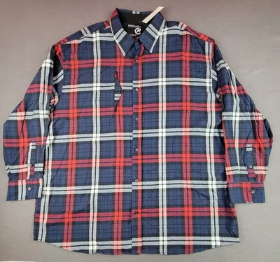 Ecko Unltd + Men's 5XL Blue Plaid Button-Up Long Sleeve Casual Shirt - Image 1 of 4