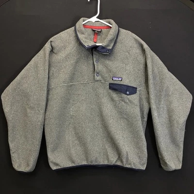 Vintage Patagonia Thick Synchilla Snap-T Pullover Fleece Mens Medium Grey Jacket - Image 1 of 4
