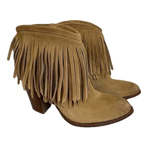 Stivaletti corti western Frye Ilana frange pelle scamosciata donna tg. 9 B - Foto 1 di 11