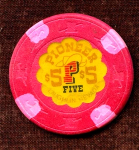 1, $5.00 Chip. Pioneer Casino. Laughlin, NV. - Picture 1 of 2