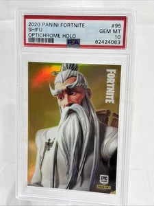 2020 Panini Fortnite Series 2 SHIFU Rare Outfit Optichrome Holo Card #95 PSA 10 - Picture 1 of 2