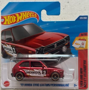 Hot Wheels 73 HONDA CIVIC CUSTOM SUPER TREASURE HUNT Short Card with Protector - Picture 1 of 3