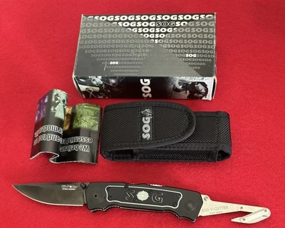 SOG Vintage Bi-Polar Double Assisted Folding Knife With Case, Box - Image 1 of 4