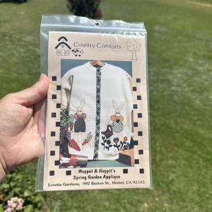 Vintage 1994 Country Comforts "MOPPIT & HOPPIT'S SPRING GARDEN" Applikation - Bild 1 von 3