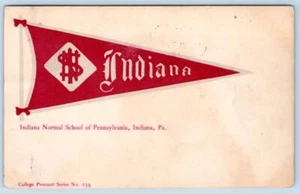 1906 INDIANA ESCUELA NORMAL DE PENNSYLVANIA BANDERÍN UNIVERSITARIO SERIE POSTAL - Imagen 1 de 2
