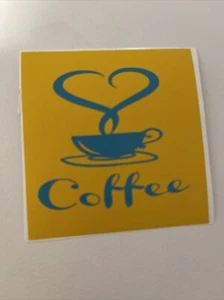 I Love Coffee Sticker Waterproof Indoors/Outdoors - Picture 1 of 1