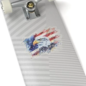 Patriotischer Adler Kiss-Cut Aufkleber, amerikanische Flagge Abziehbilder, Laptop Aufkleber, USA - Bild 1 von 25